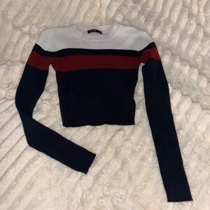 Striped Long Sleeve Crop Top